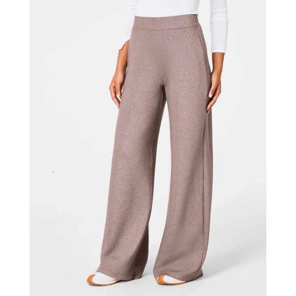 SPANX Pants - Spanx AirEssentials Wide Leg Pant with Shimmer Smoke Silver size large tall NWT